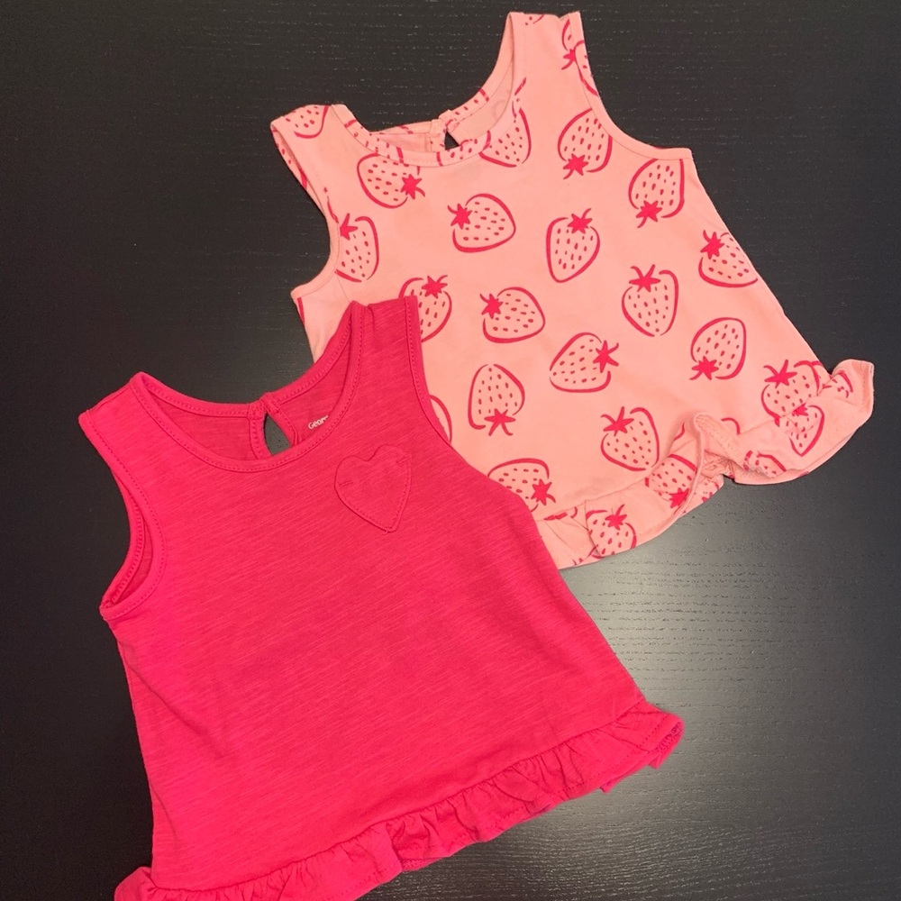 ⭐️2/$8.00⭐️Pink and Red Kids Tank Tops (3-6m)